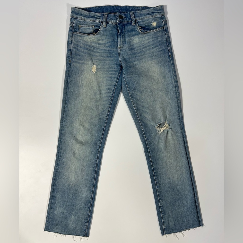 BlankNYC Boyfriend Distressed Jeans In the Blue Flavor Savor Wash Size 27